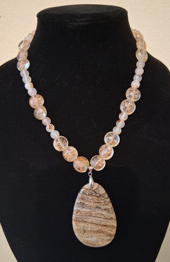 Howlite,obsidian Necklace
