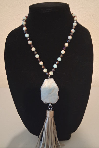 Amazonite bead necklace