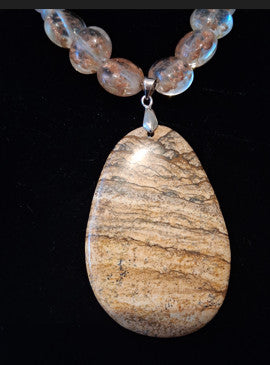 Howlite,obsidian Necklace