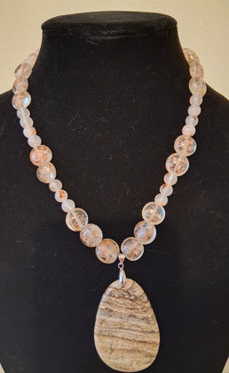Howlite,obsidian Necklace